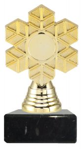 M420.532.01 Eiskristall - Schneestern 3D-Pokalfigur inkl. Emblem u. Beschriftung | 13,3 cm