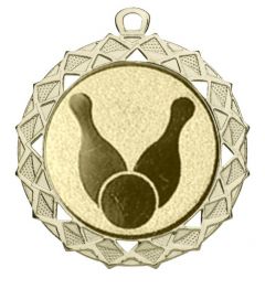 DI7003.261 Bowling - Kegler Medaille Bonn 70 mm Ø inkl. Band / Kordel | montiert