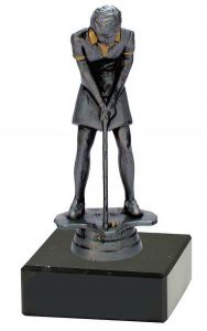 M34222 Golf - Damen Pokal-Figur mit Marmorsockel inkl. Beschriftung | 15,1 cm