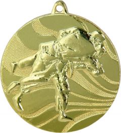 C2650.01 Judo Medaille gold 50 mm Ø inkl. Band oder Kordel | montiert