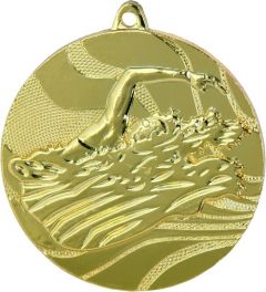 C2750 Schwimmer Medaille 50 mm Ø inkl. Band / Kordel | montiert
