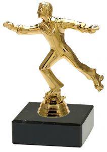 M34420 Rollkunstlauf Pokal-Figur mit Marmorsockel inkl. Beschriftung | 14,6 cm