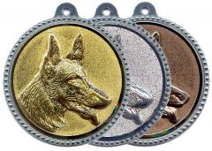 SME.021 Schäferhund Medaillen 56 mm Ø inkl. Band / Kordel | montiert