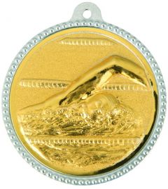 SME.007 Schwimmer Medaillen 56 mm Ø inkl. Band / Kordel | montiert