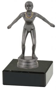M344481 Schwimmer - Damen  Pokal-Figur mit Marmorsockel inkl. Beschriftung | 12,8 cm