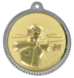 SME.028 Bogenschützen Medaillen 56 mm Ø inkl. Band / Kordel | montiert