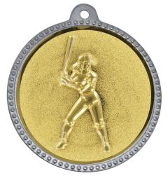 SME.033 Baseball Damen Medaillen 56 mm Ø inkl. Band / Kordel | montiert