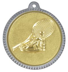 SME.015 Tennis Medaillen 56 mm Ø inkl. Band / Kordel | montiert