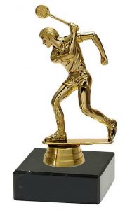 M34442 Squash - Herren Pokal-Figur mit Marmorsockel inkl.  Gravur | 13,7 cm