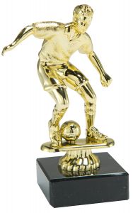MP210 Fussball Figur gold - silber mit Marmorsockel 13,5 cm  | montiert