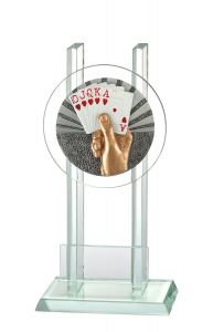 W140.060 Skat - Poker Glaspokal/trophäe inkl. Beschriftung | 3 Größen