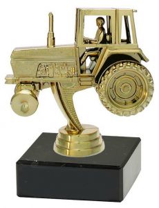 M34326 Traktor Pokal-Figur mit Marmorsockel inkl. Beschriftung | 12,2 cm
